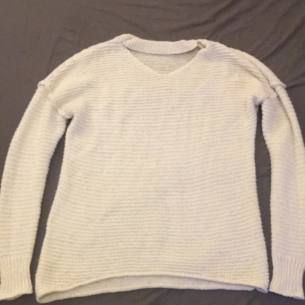 Off-white/cream colored knit sweater for sale. Very cozy!